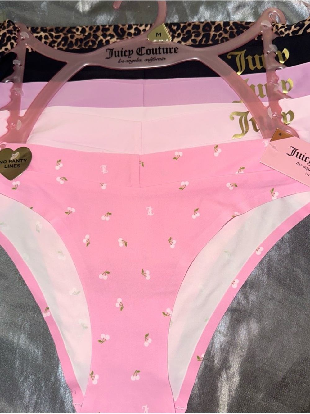 Juicy Couture women Pink Cherry Print Seamless Bikini Briefs